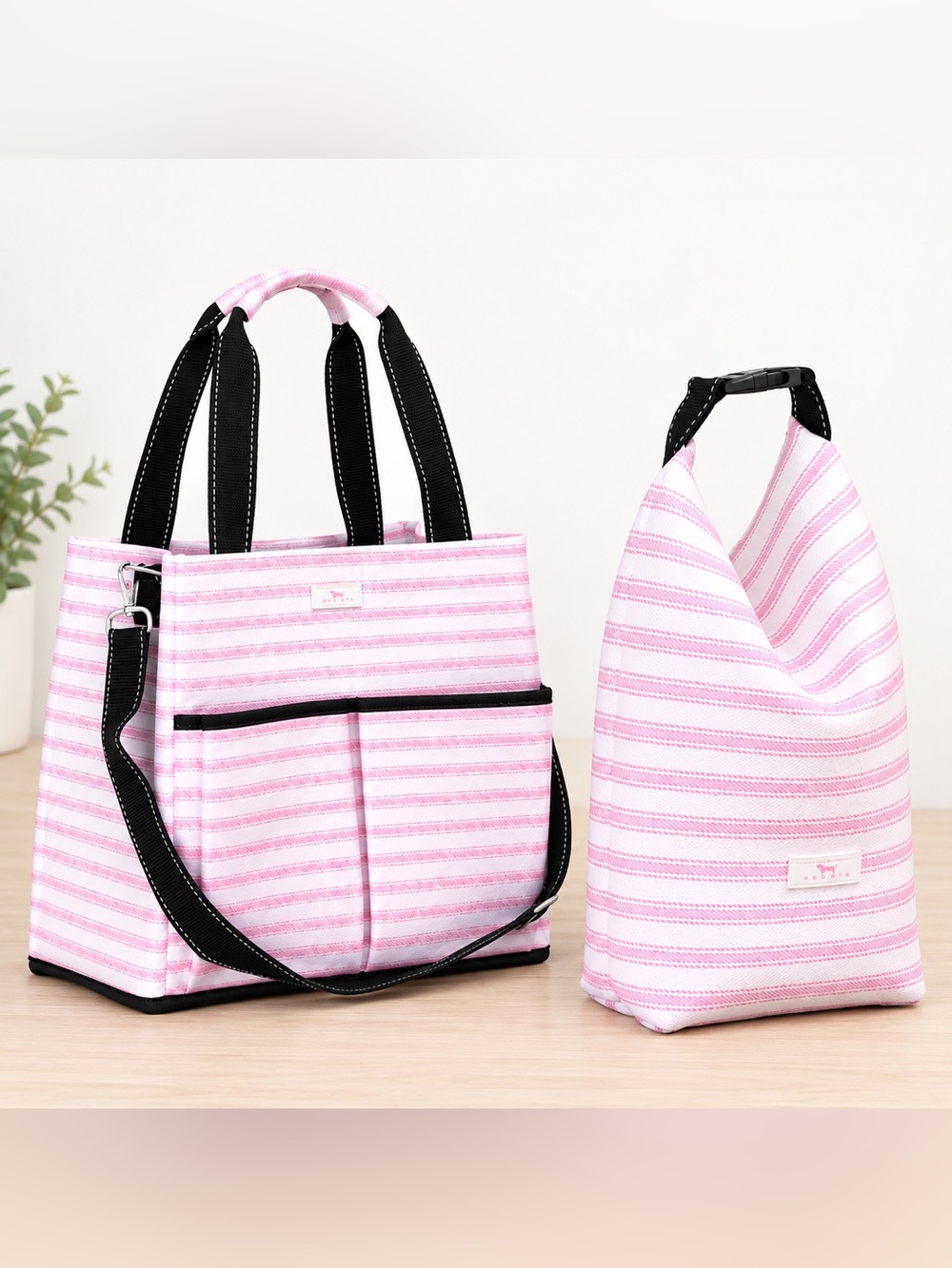 Scout Baby Diaper Bag Tote and Bottle Bag in Tickled Pink